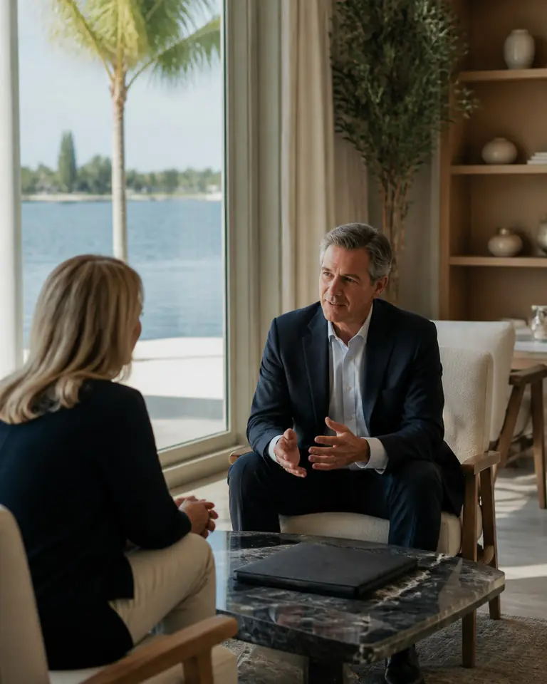 Confidential property consultation in a Tampa Bay waterfront setting