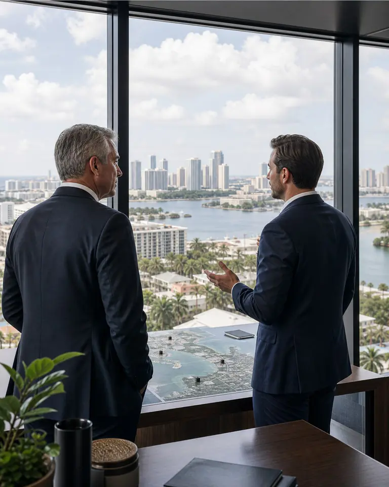 Owner and advisor reviewing a Tampa Bay property portfolio