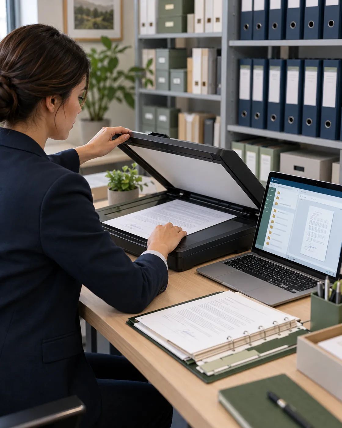 Property administrator indexing physical and digital condominium records