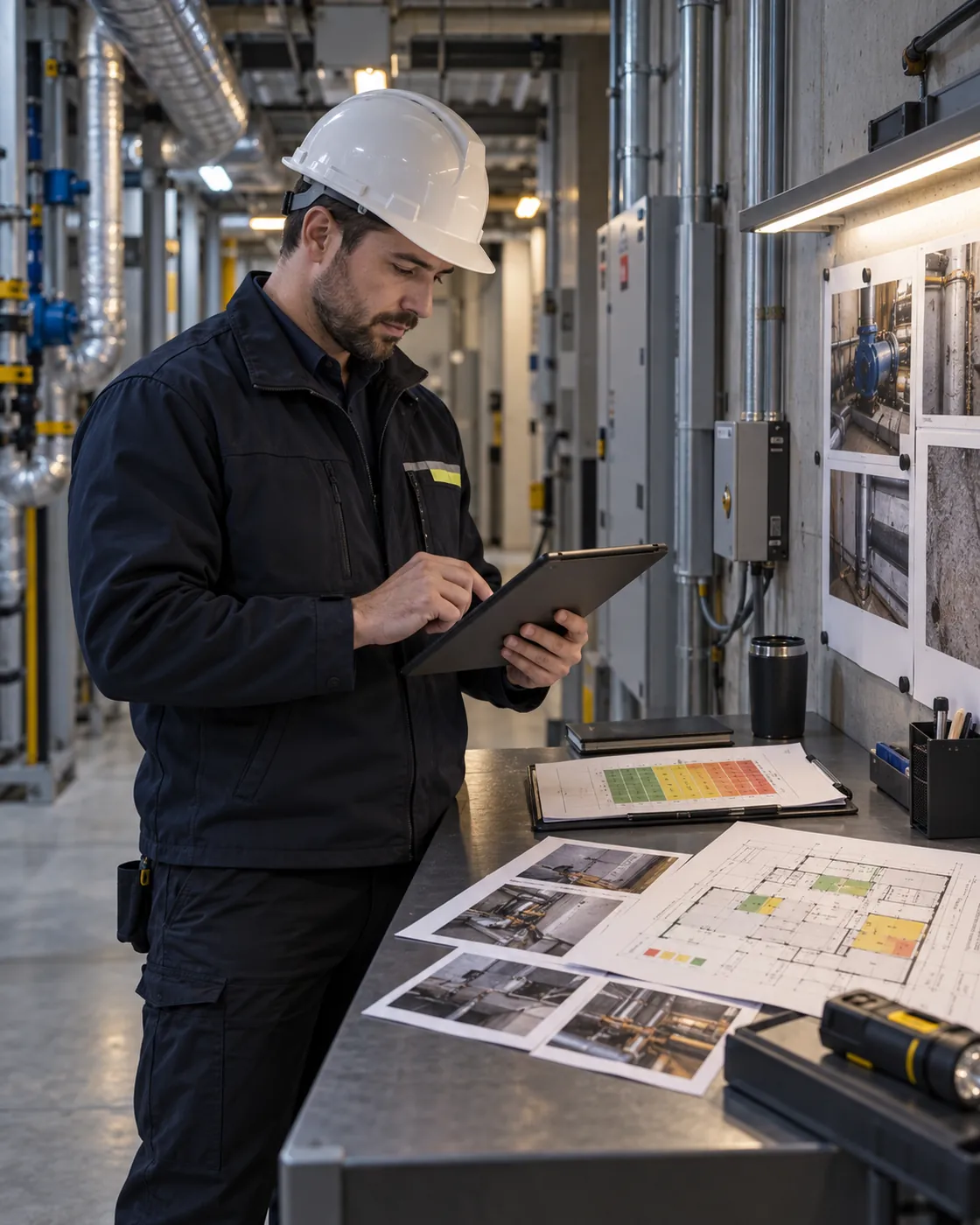 Facilities specialist documenting and prioritizing property risks